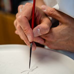 Mia Sarosi at work in her studio 2019
